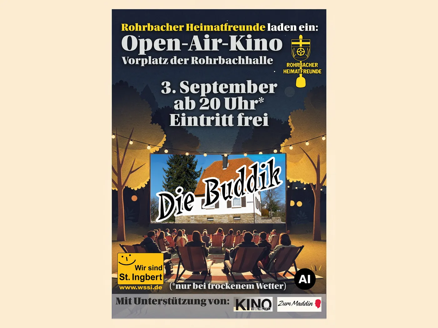 Open-Air-Kino mit dem Film "Die Buddik" 2026.